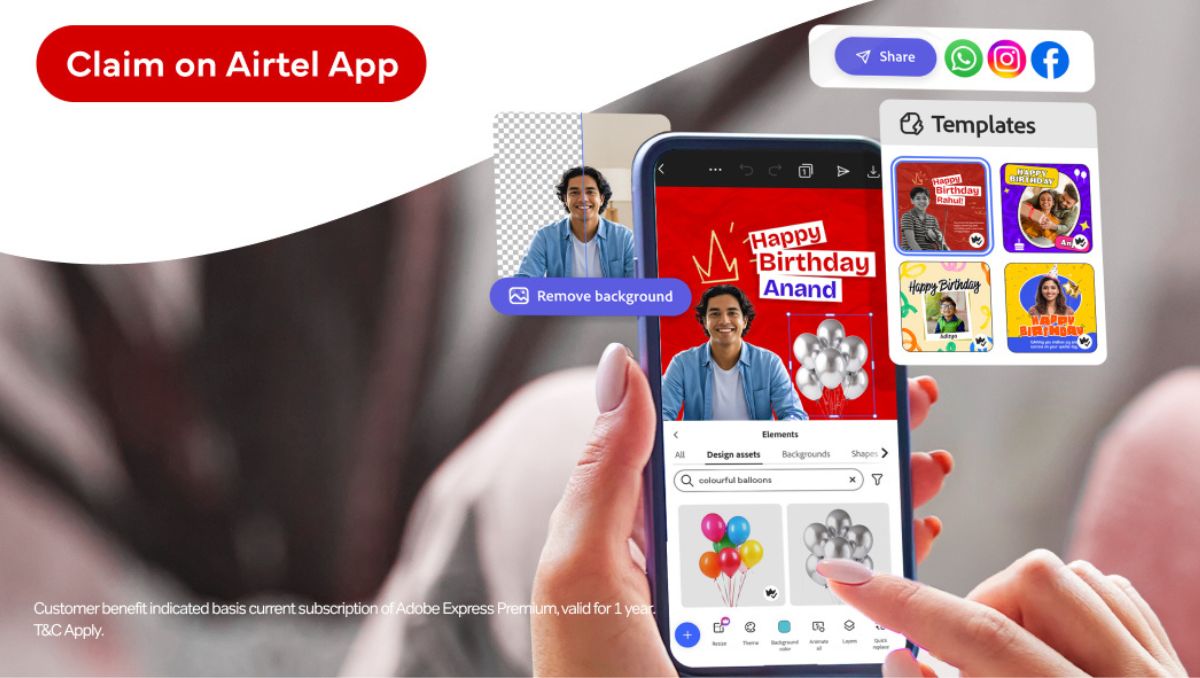 Free Adobe Express Premium for Airtel Users: One-Year Subscription Worth Rs 4,000