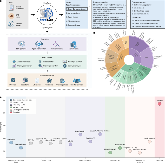 An agentic system for rare disease diagnosis with traceable reasoning