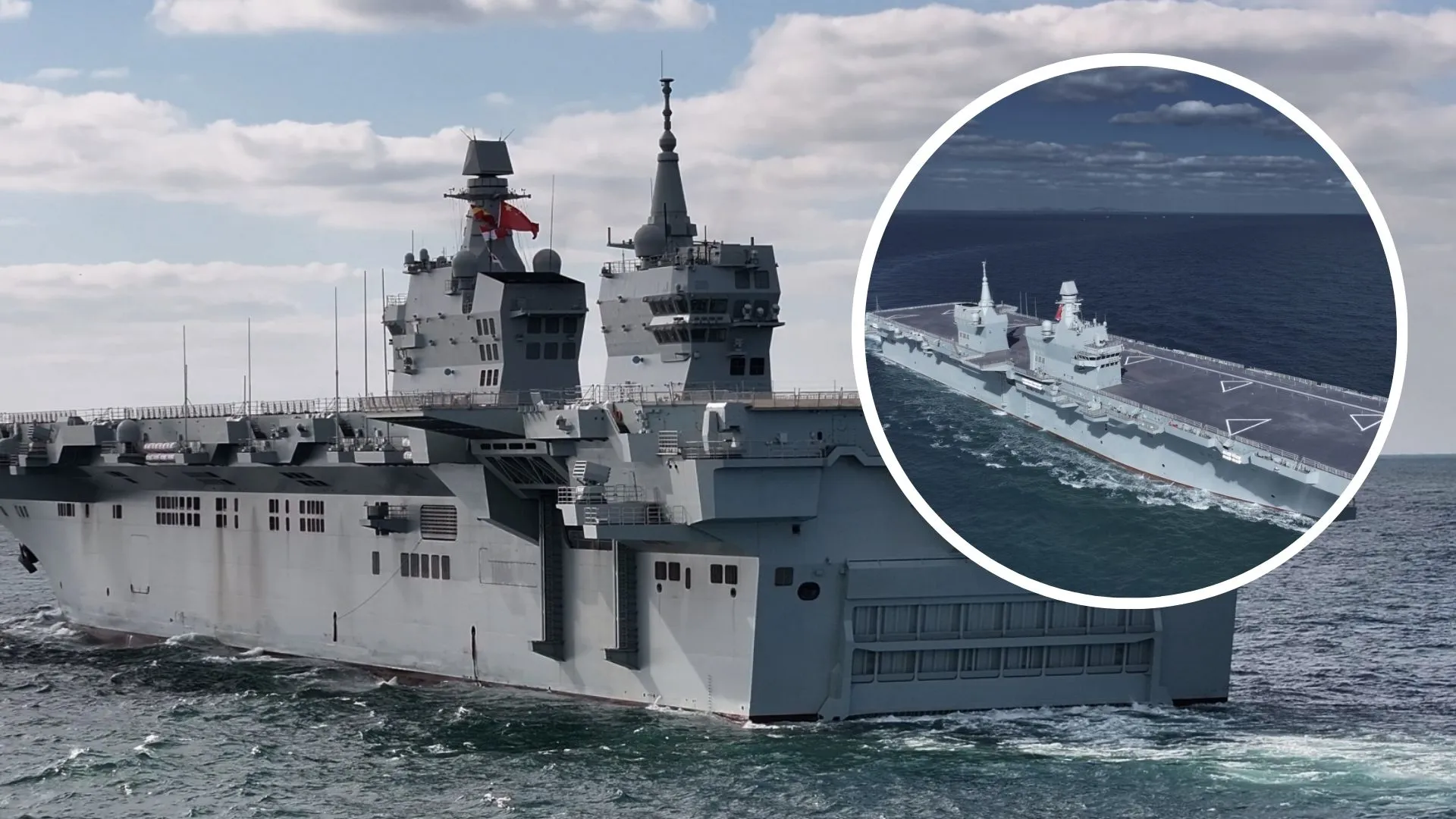 China’s 40,000-ton warship possibly spotted with stealth attack drone