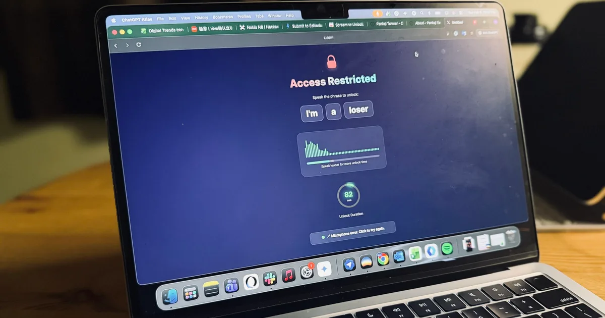 This Chrome extension blocks social media until you scream (literally) in agony