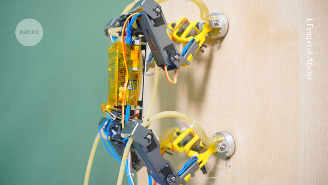 Super-sticky feet help a robot to climb the walls