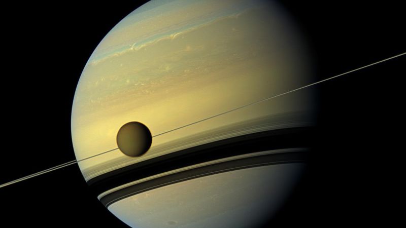 Saturn’s rings and largest moon might be the result of a collision