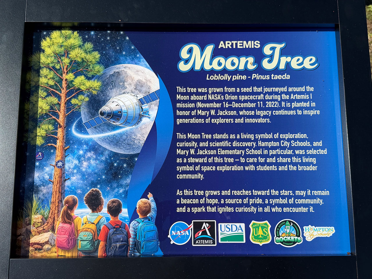 Artemis Moon Tree Dedicated in Honor of Mary W. Jackson