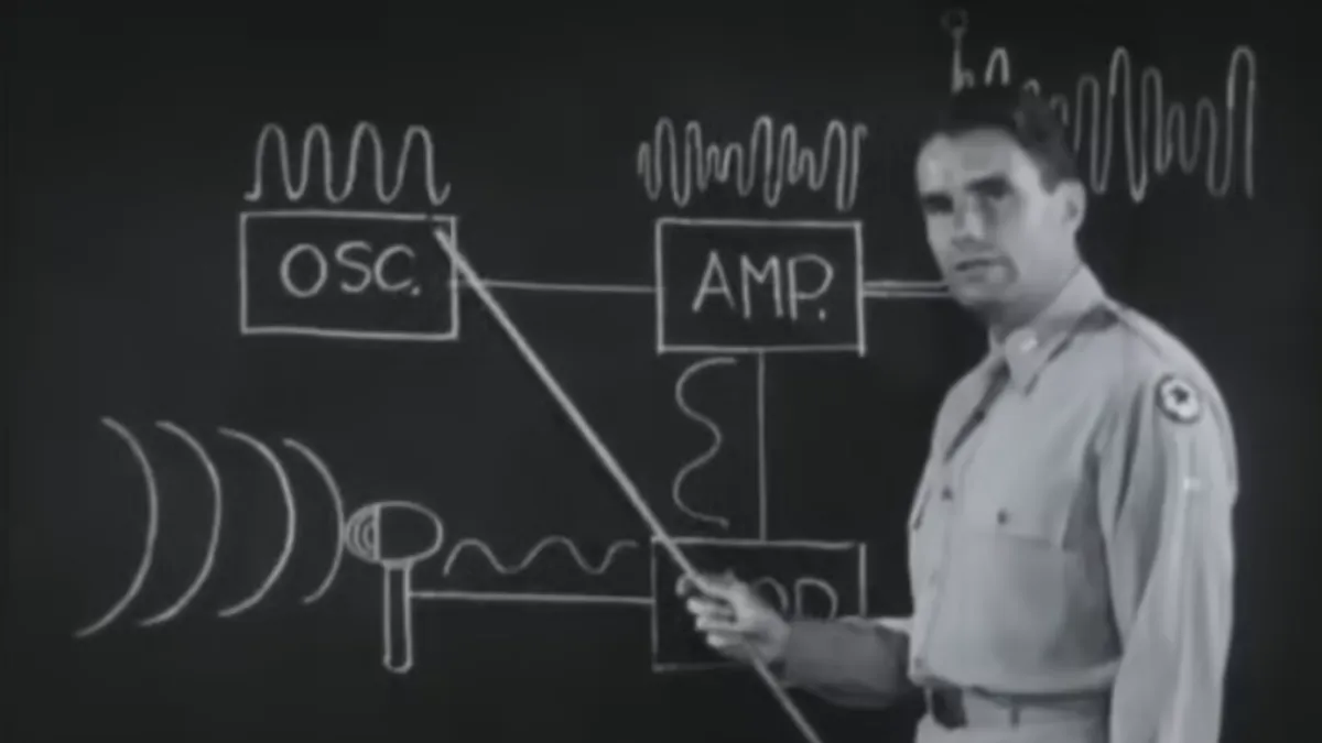 Watch a classified FM radio training video from WW2