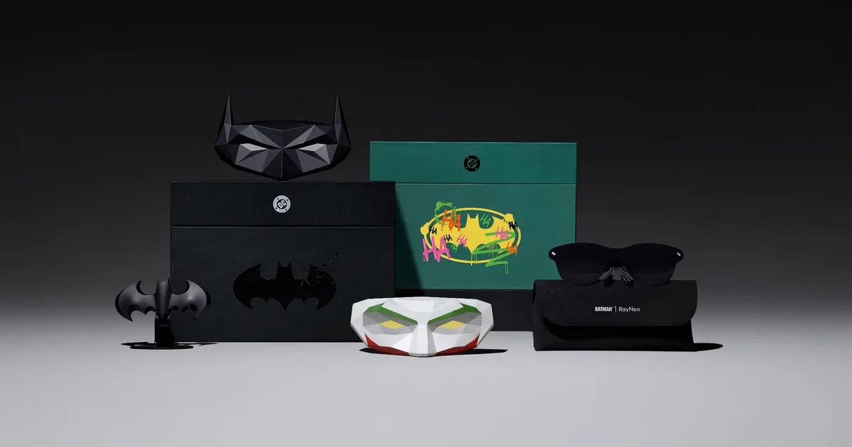 RayNeo Air 4 Pro smart glasses embrace the dark with a Batman mask