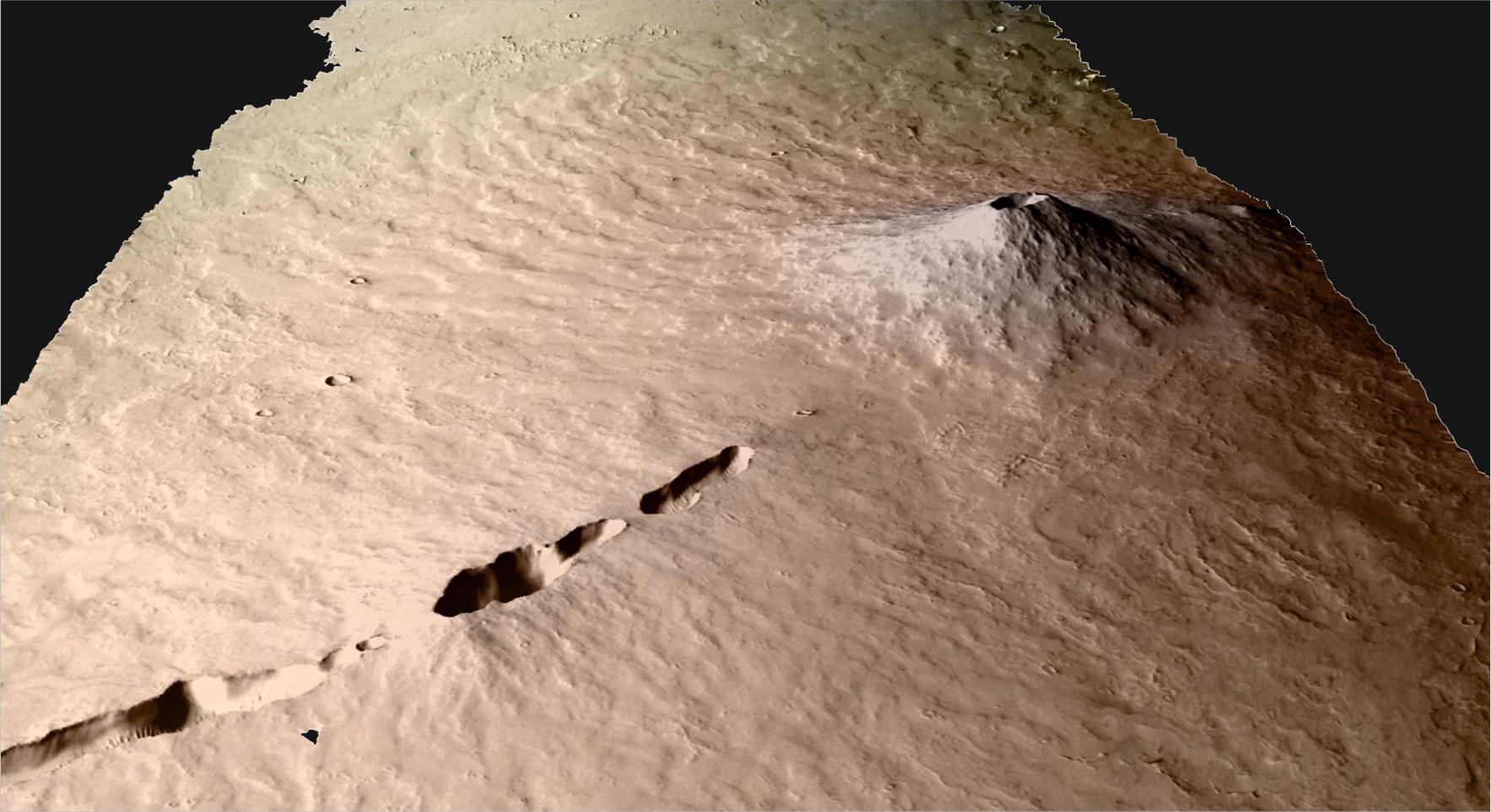 Mars volcano formed through multiple eruptive phases