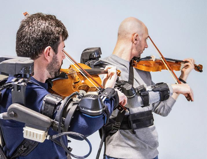 Robot-mediated haptic feedback outperforms vision in violin duo coordination | Science Robotics