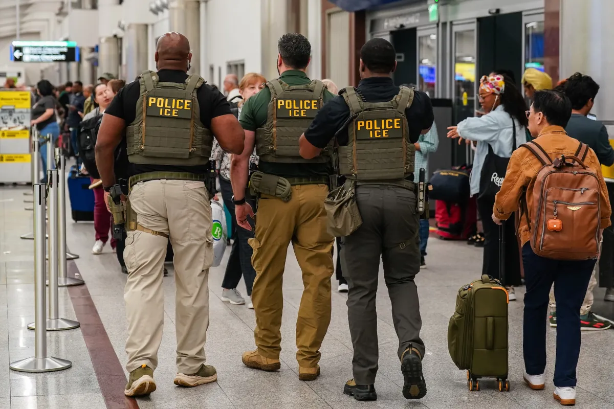 Federal immigration agents filmed making airport arrests as Trump calls in ICE to ease security line delays