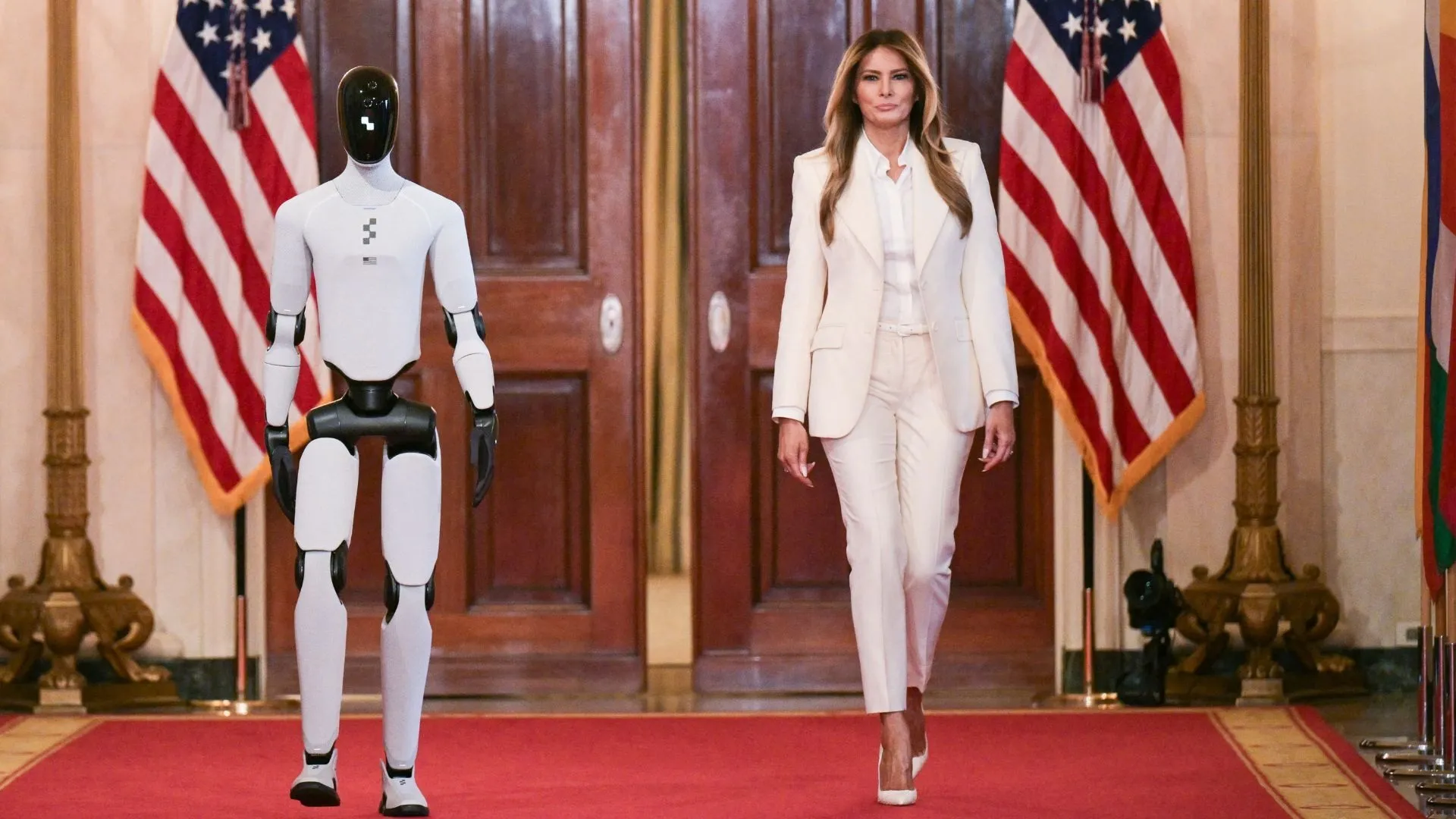 Humanoid robot joins Melania Trump at White House tech summit