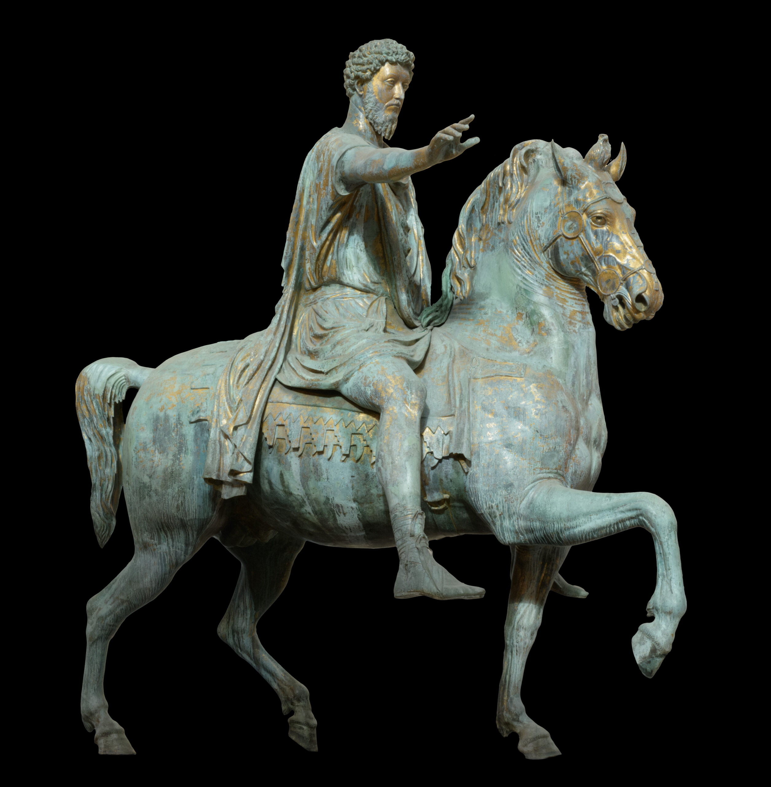 Equestrian statue of Marcus Aurelius: The only surviving larger-than-life-size statue of a pagan Roman emperor — a rarity that Michelangelo refurbished