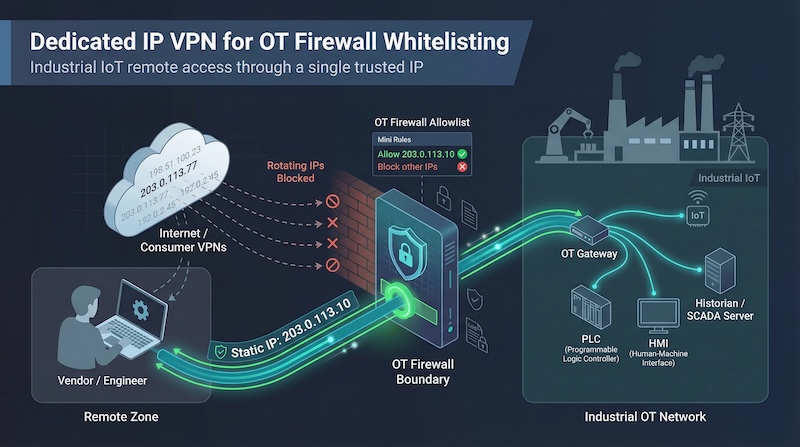 7 Best Dedicated IP VPNs for Industrial IoT Security: Static IP for OT Firewall Whitelisting