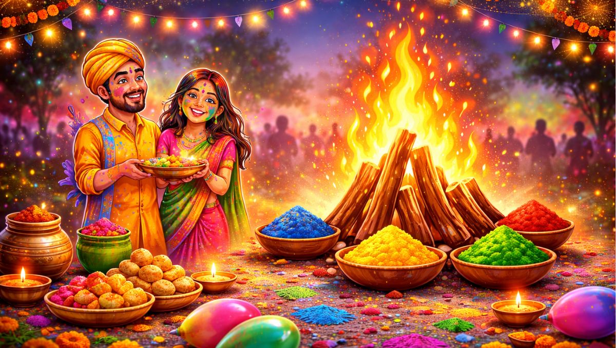 Holi 2026 WhatsApp Stickers: Best Choti Holi Images, Holika Dahan Wishes & Instagram Captions For Friends & Family