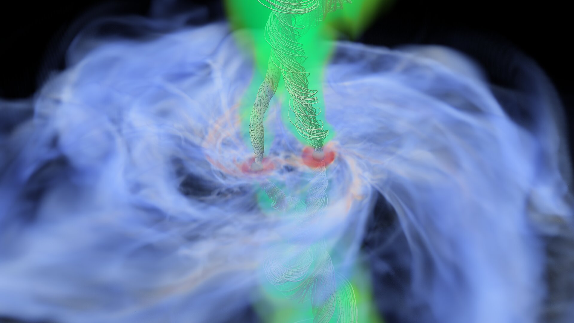 Magnetic field helps binary star systems form, new simulations indicate